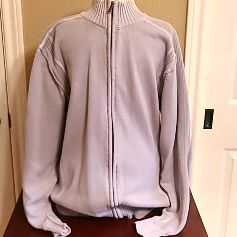 BKE Men's XL Full Zip Cotton Sweater.